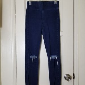 Show me your mumu MUMU BLUES M stretch denim destressed pull on Jean's jeggings